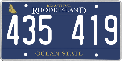 RI license plate 435419