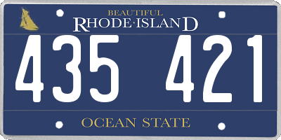RI license plate 435421