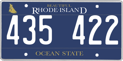 RI license plate 435422