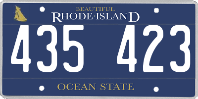 RI license plate 435423