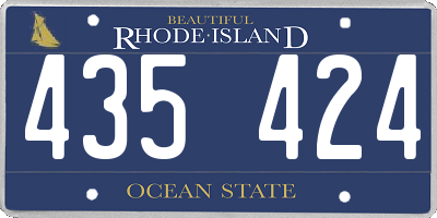 RI license plate 435424