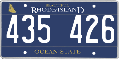 RI license plate 435426