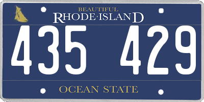 RI license plate 435429