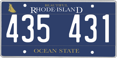 RI license plate 435431