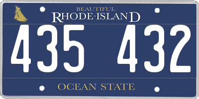 RI license plate 435432