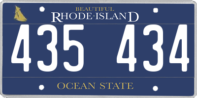 RI license plate 435434