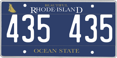 RI license plate 435435