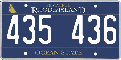 RI license plate 435436