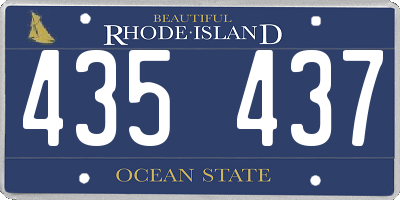 RI license plate 435437