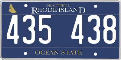 RI license plate 435438