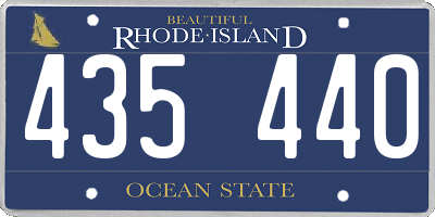 RI license plate 435440