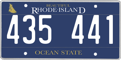 RI license plate 435441