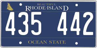RI license plate 435442