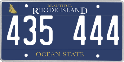 RI license plate 435444