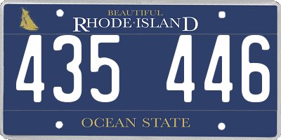 RI license plate 435446