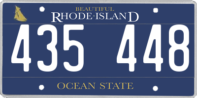 RI license plate 435448