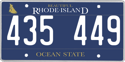 RI license plate 435449
