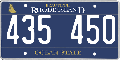 RI license plate 435450