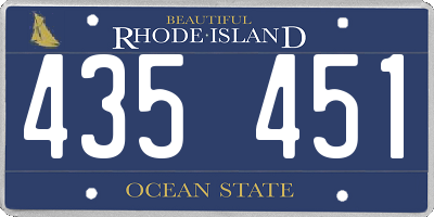 RI license plate 435451