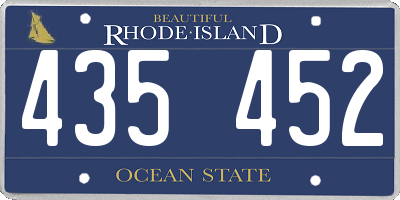 RI license plate 435452