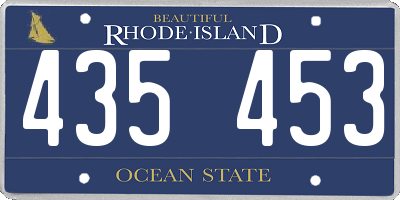 RI license plate 435453