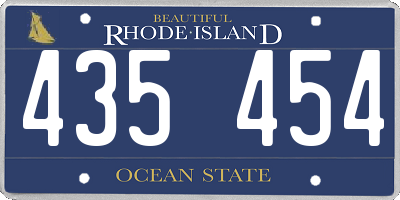 RI license plate 435454