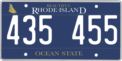RI license plate 435455