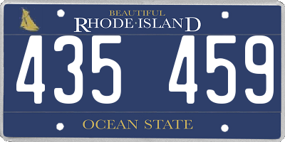 RI license plate 435459