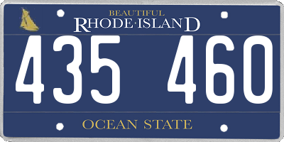 RI license plate 435460