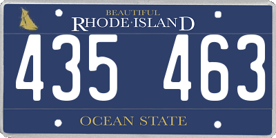 RI license plate 435463