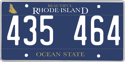 RI license plate 435464
