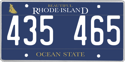 RI license plate 435465