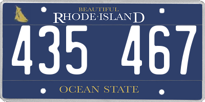 RI license plate 435467