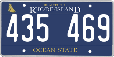 RI license plate 435469