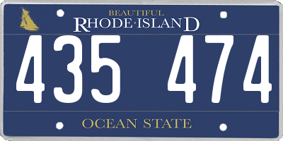 RI license plate 435474