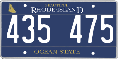 RI license plate 435475