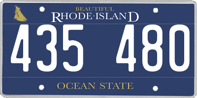 RI license plate 435480