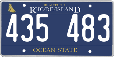 RI license plate 435483