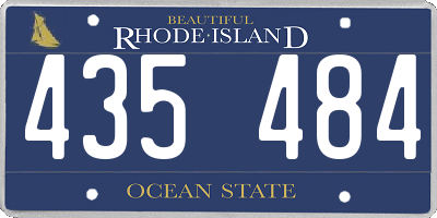RI license plate 435484