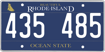 RI license plate 435485
