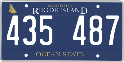 RI license plate 435487
