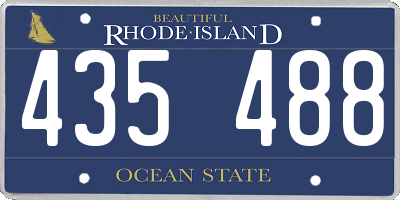 RI license plate 435488