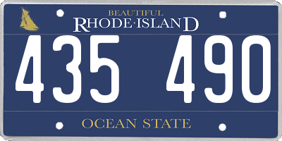 RI license plate 435490