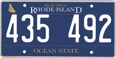 RI license plate 435492