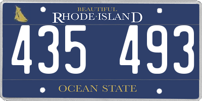 RI license plate 435493