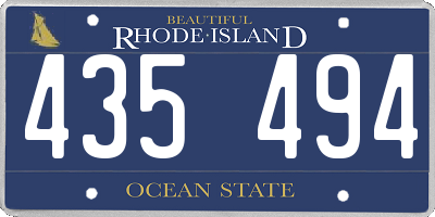 RI license plate 435494