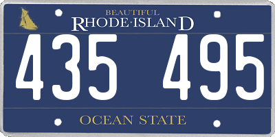 RI license plate 435495