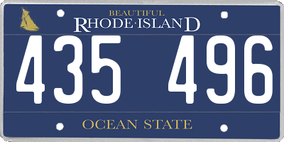 RI license plate 435496