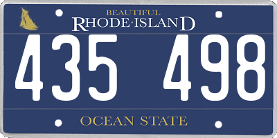 RI license plate 435498
