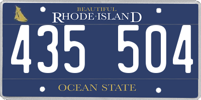 RI license plate 435504